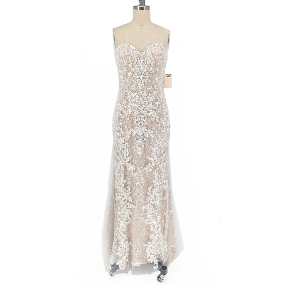 Lulus Sweetheart Strapless Mermaid Wedding Dress Ivory Cream 6 bride bridal